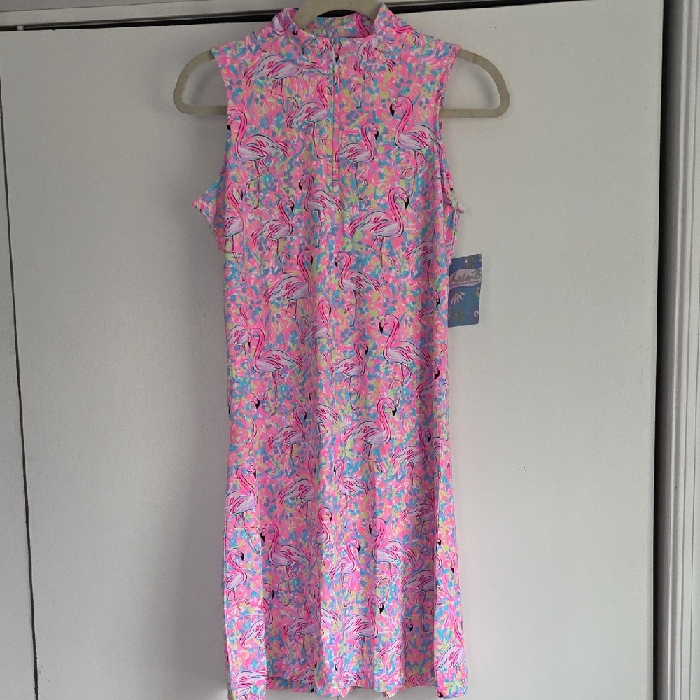 Lulu-B Colorful Flamingo Print Dress